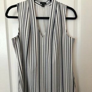 Ann Taylor Blouse (S) - Navy & Cream/Off White